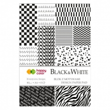 Dekoratyvinio popieriaus albumas A4/15l. 80g Black&White Happy Color