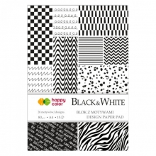 Dekoratyvinio popieriaus albumas A4, 15l. 80g Black&White Happy Color