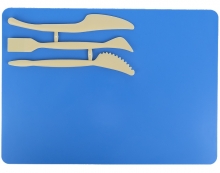 Lentelė plastilinui KITE, 250x180mm, su 3 įrankiais, mėlynos spalvos