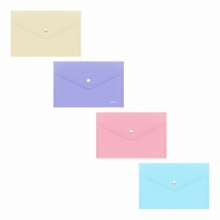 Aplankas-vokas su spaude ErichKrause® Glossy Pastel Card Size (80 x 115 mm), 180 mcm, skaidrus, 4 spalvų