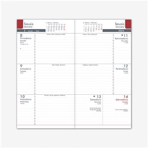 Kalendorius MIDI 2026, 90 x 167 mm, PU, vyšninė