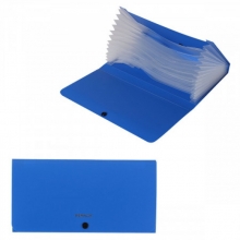 Vokas-dėklas plastikinis CLASSIC, plastikinis, mėlynos sp., 12 skyrių, su spaustuku, 260x140x20mm