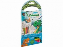 Spalvinimo knygelė Drakonai 50l. 22x11,5+5sp.pieštukai
