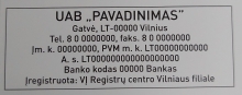 Teksto plokštė antspaudo korpusui Colop 60