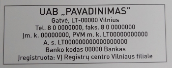 Teksto plokštė antspaudo korpusui Colop 60