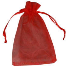 Maišelių dovanoms rinkinys 10 vnt., sutraukiami, organza, raudonos sp.,10x15cm, PENWORD