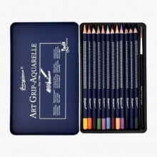 Akvareliniai pieštukai 12 spalvų, metalinėje dėžutėje