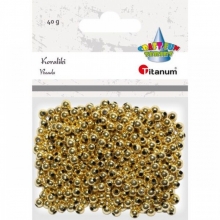Dekoracija karoliukai auksiniai 40g 5mm TITANUM
