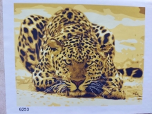 Tapyba ant drobės pagal skaičius 40x50cm LEOPARDAS