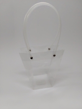 Krepšelis su rankenomis plastikinis -skaidrus 8x16cm.