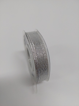 Medžiaginė juostelė 15mm x 22,5m sidabro sp.