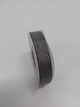 Medžiaginė juostelė 20mm x 22,5m pilka sp. su blizgučiu