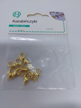 Užsegimai rankdarbiams,auksinės spalvos,14mm,10vnt