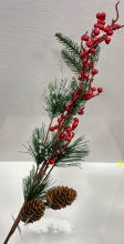 Šakelė su konkorėžiais ir raudonomis uogytėmis, 58 cm