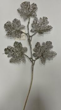Šakelė dekoratyvinė sidabrinė , ilgis 58 cm