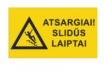 Atsargiai ! Slidūs laiptai 130x120