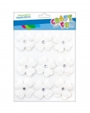 Dekoracija Gėles su kristalais baltos spalvos 9vnt CRAFT-FUN