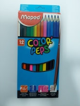 Spalvoti pieštukai Color Peps 12 vnt. SP, Maped – ryškūs ir kokybiški pieštukai kūrybai