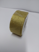Juostelė atlasinė aukso spalvos 3,8cm,22,5m