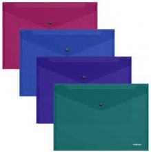 Plastikinis vokas su spaustuku GLOSSY VIVID, ErichKrause, B5permatomas, 4 sp.
