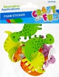 Dekoratyviniai lipdukai iš putgumės Dinozaurai 10vnt CRAFT-FUN