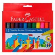 Flomasteriai Faber-Castell Jumbo, 12 spalvų