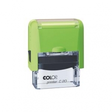 Antspaudas COLOP Printer C20, žalias,skaidrus korpusas, mėlyna pagalvėlė