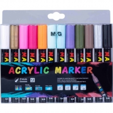 Žymekliai M&G akriliniai, rinkinys 12vnt.