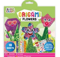 Origami popieriaus rinkinys 18l. +lipdukai Animals BASIC CRAFT