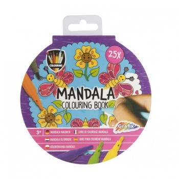 Spalvinimo knygelė 15cm 25l. Mandalos apskritos