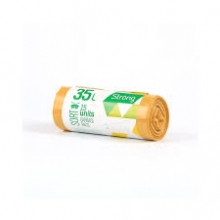 Šiukšlių maišai SORTEX, 35 L, 30 mik, 15 vnt. ritinyje, LDPE, 50 x 60 cm, geltona sp