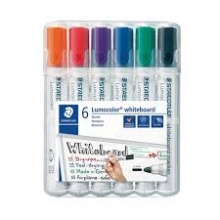 Žymeklis baltai lentai STAEDTLER LUMOCOLOR 351, 2 mm, 6 spalvų rinkinys