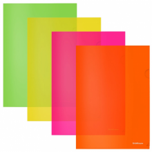 Plastikinis L formos aplankalas A4, 180 mikronų 12vnt. neoninių spalvų ErichKrause