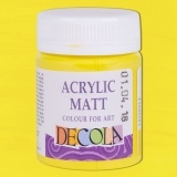 Akriliniai matiniai dažai Decola, 50 ml. citrinos spalvos