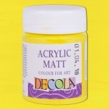 Akriliniai matiniai dažai Decola, 50 ml. citrinos spalvos