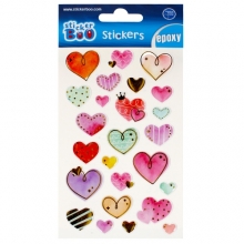 Epoksidiniai lipdukai 10x20 cm Hearts