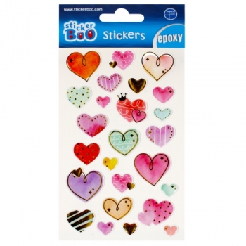 Epoksidiniai lipdukai 10x20 cm Hearts