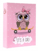 Albumas GED DPH4636 10x15cm. OWL PINK, kišeninis, klijuotas