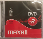 DVD-R diskas MAXELL plastikinėje dėžutėje, 4,7GB, 16X, 120min.