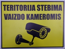 Lentelė teritorija stebima vaizdo kameromis PT, 400x300 mm.