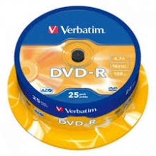 Verbatim DVD-R 4.7GB 16x25vnt AZO MATT SILVER