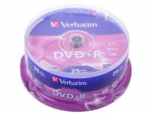 Verbatim DVD+R 4.7GB 16x25vnt AZO MATT SILVER