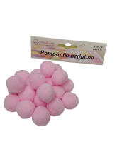 Pomponai ružavos spalvos 2.5cm 20vnt