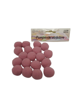 Pomponai kreminės spalvos 2.5cm 20vnt