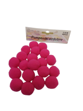Pomponai avietinės spalvos 2.5 cm 20vnt