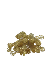 Metalinės gėlytės aukso sp.10mm,120vnt.