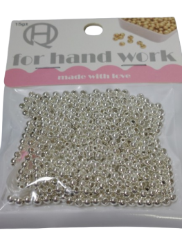 Karoliukai apyrankių vėrimui auksinės,sidabrinės sp.4mm,15g