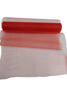 Organza blizgi raudonos sp.28x457cm