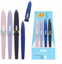 Gelio rašiklis INTERDRUK 0.7mm save trinantis, mėlynas BB Kids
