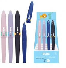 Gelio rašiklis INTERDRUK 0.7mm save trinantis, mėlynas BB Kids